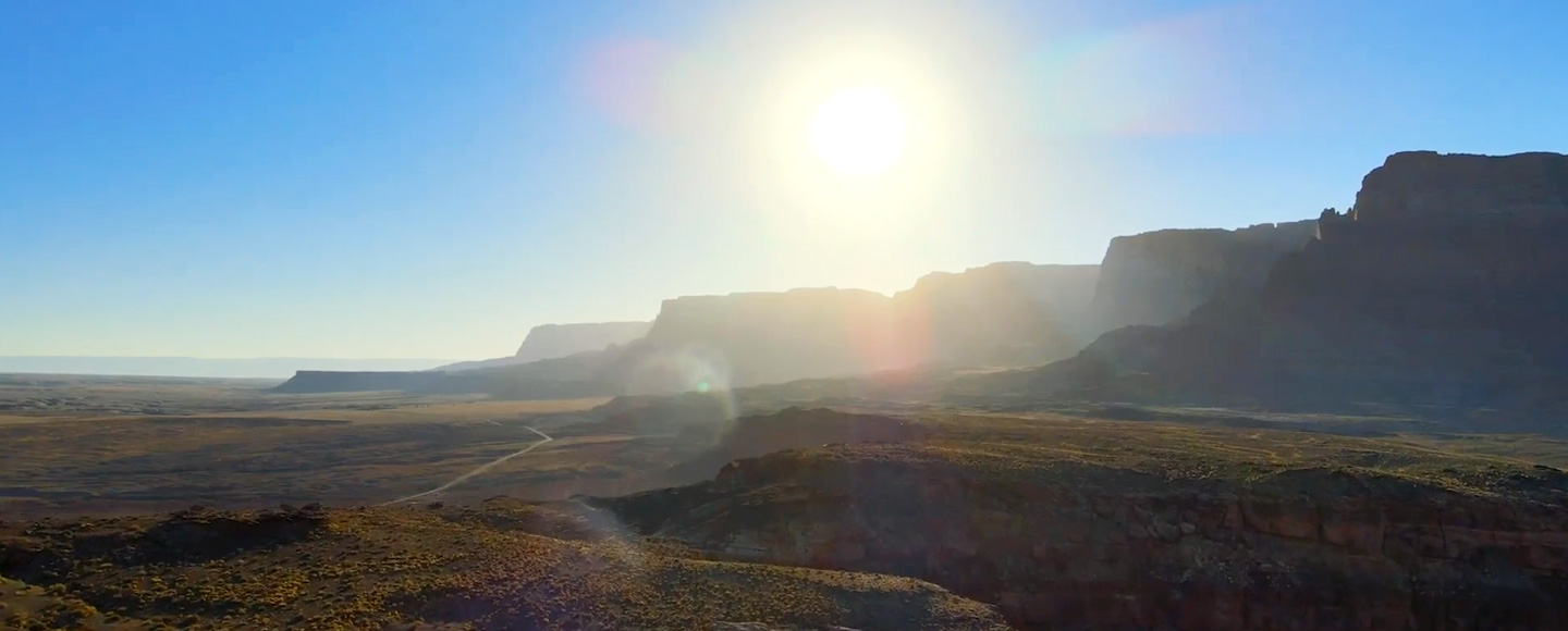 Wide shot of Hopi and Navajo Nations landscape.