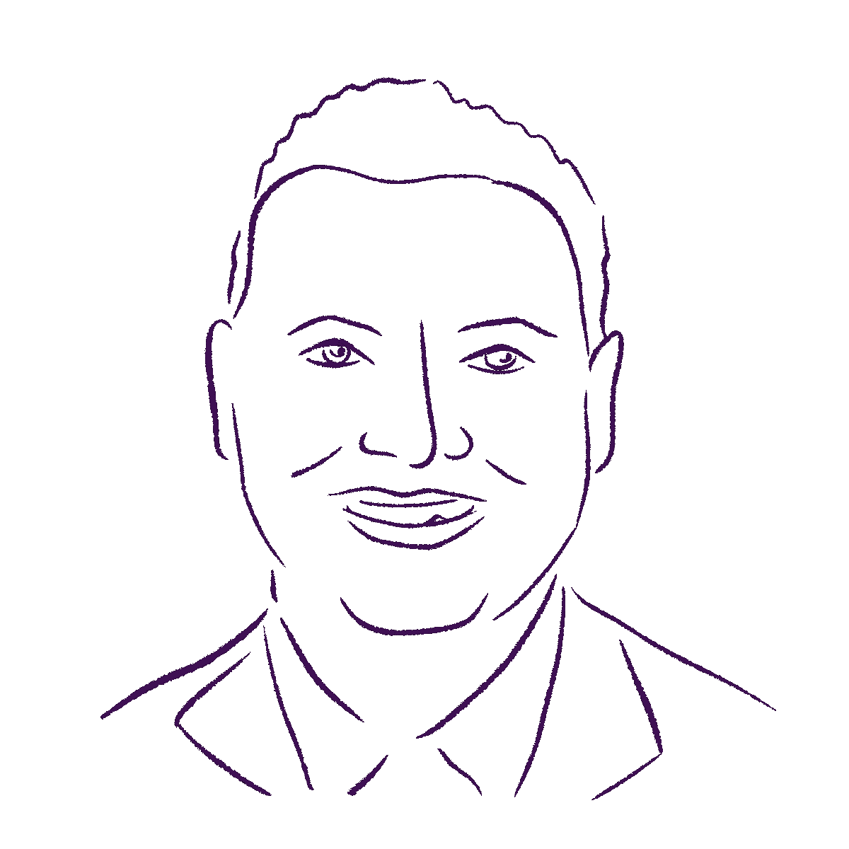 A gif line art portrait of Luis Alvarado, Global Fixed Income Strategist at WFII.