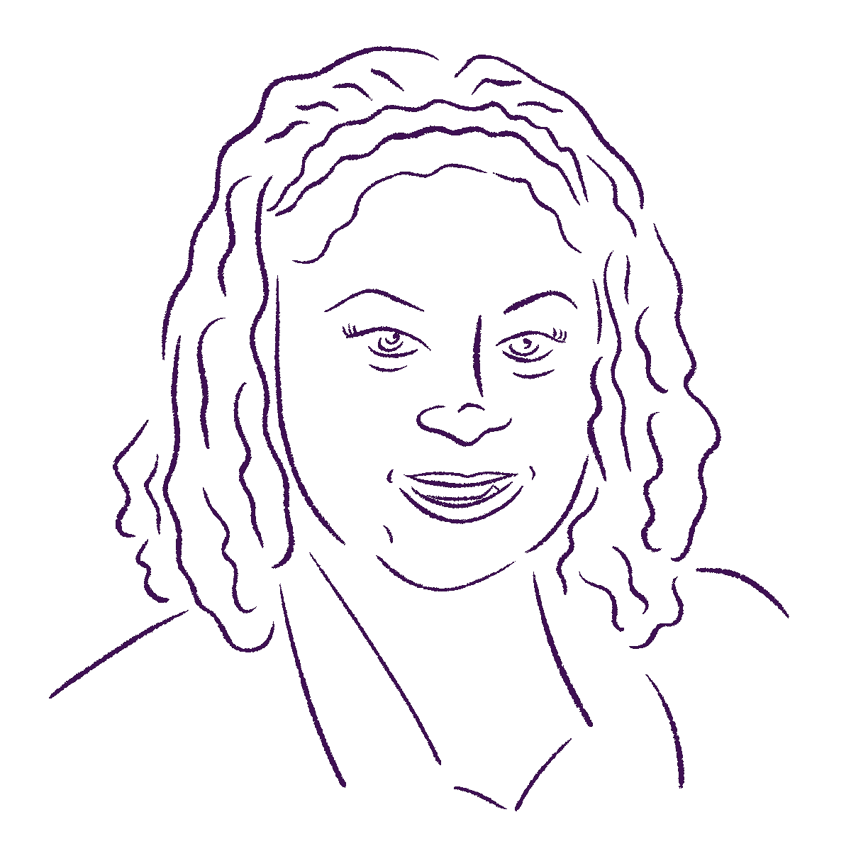 A gif line art portrait of Veronica Willis, WFII Global Investment Strategist
