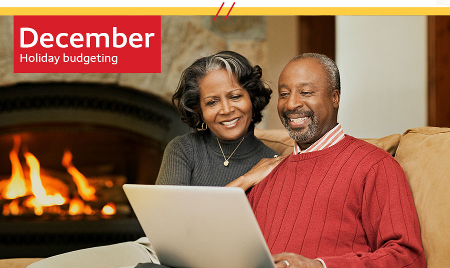 December - Holiday budgeting - Couple reviewing ways to track expenses