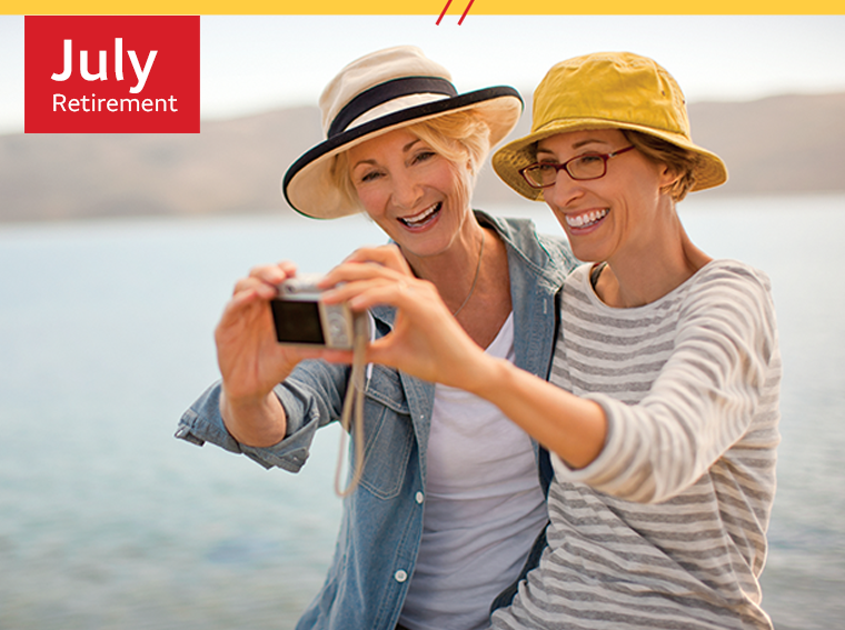 July - Retirement - Women smiling and taking a photo