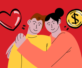 Decorative image of a couple learning how to run a business together.