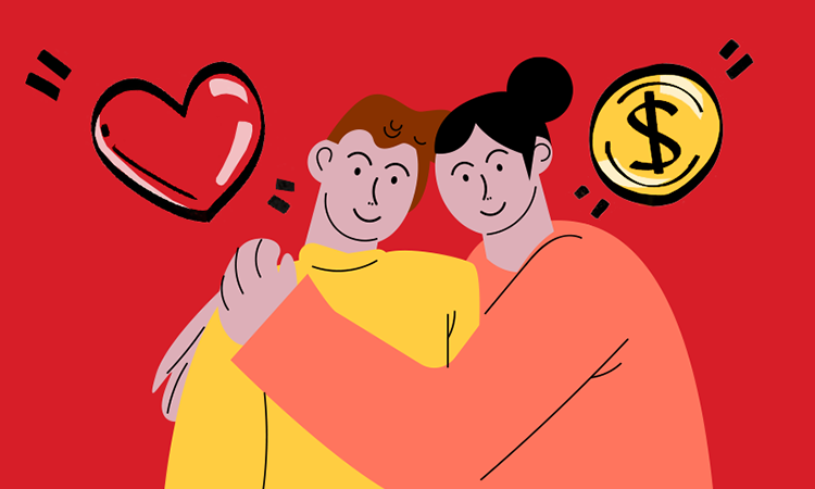Decorative image of a couple learning how to run a business together.