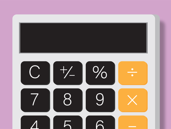 close-up of a calculator